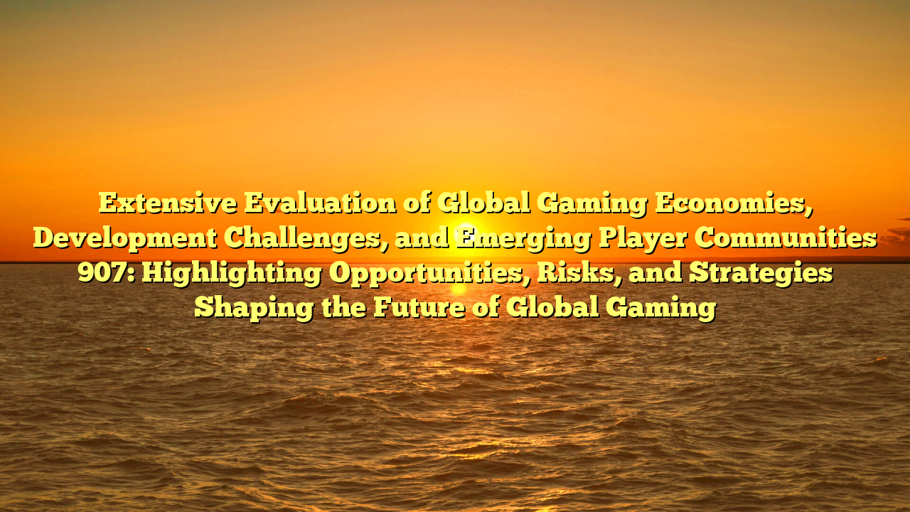 Extensive Evaluation of Global Gaming Economies, Development Challenges, and Emerging Player Communities 907: Highlighting Opportunities, Risks, and Strategies Shaping the Future of Global Gaming